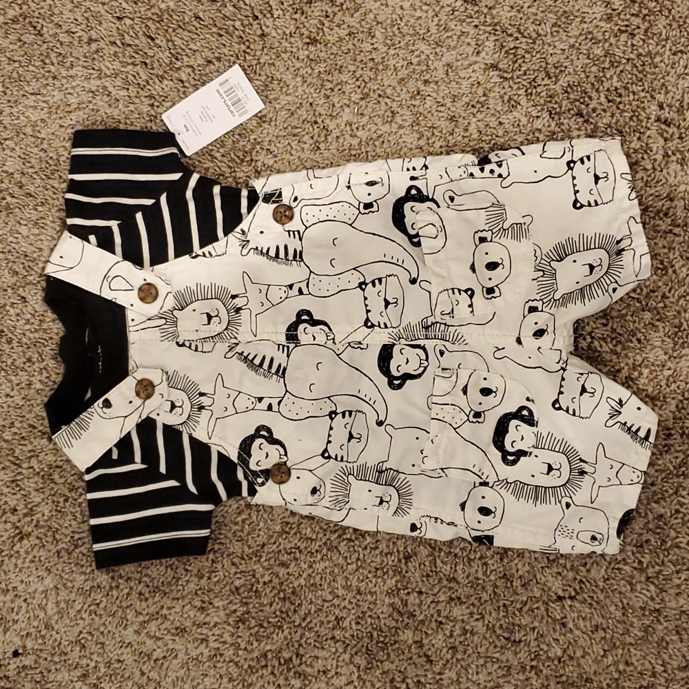 Baby animal print overalls